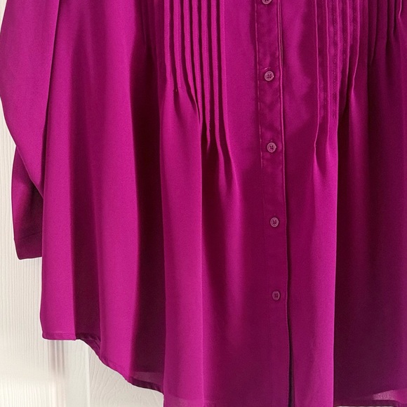 Style & Co. Pleated Magenta Blouse XL - Picture 5 of 9